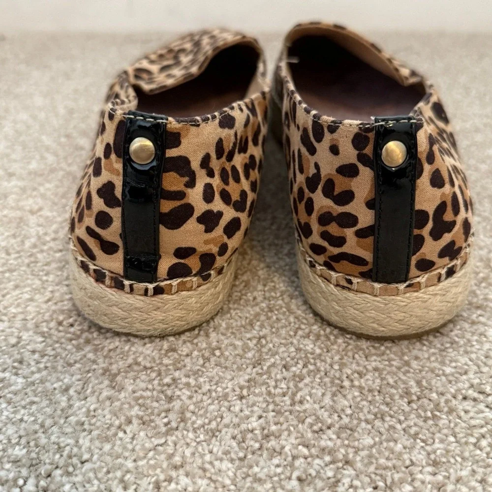 Dr. Scholls Espadrille Flats Womens‎ 9 Leopard Print Animal Slip On Be Energized